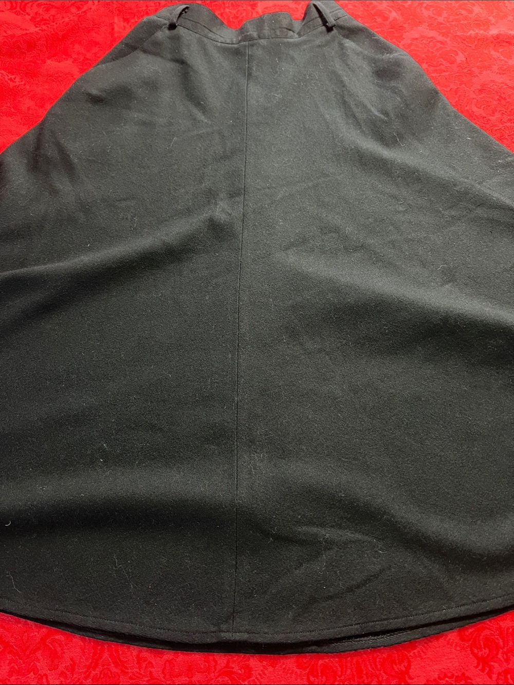 Jones New York Vintage Black Wool A-Line Midi Skirt Size 8 Made in USA